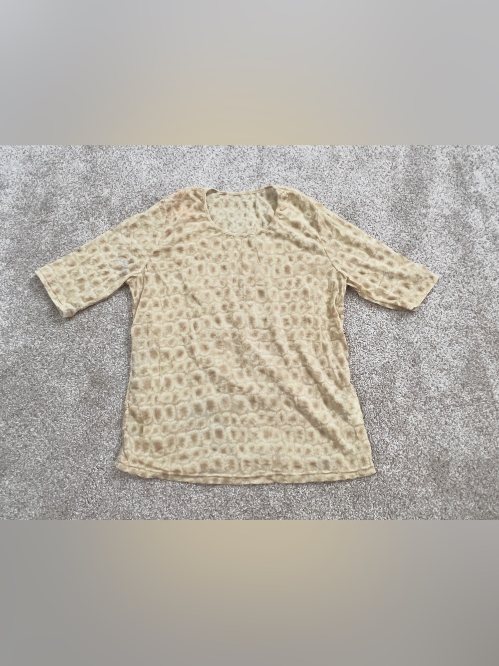 Vintage Ambre Bille Tie Dye Affect Mesh Top Made In Japan